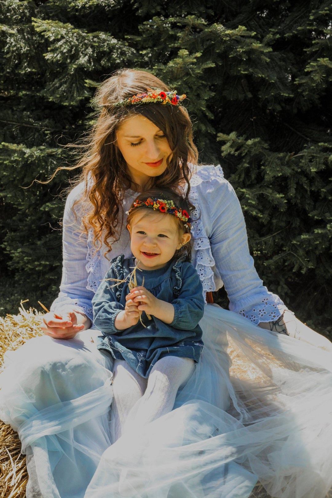 Mommy and Me Flower Crowns: Matching Floral Hair Wreaths Set – handmade floral hair accessory by magaela