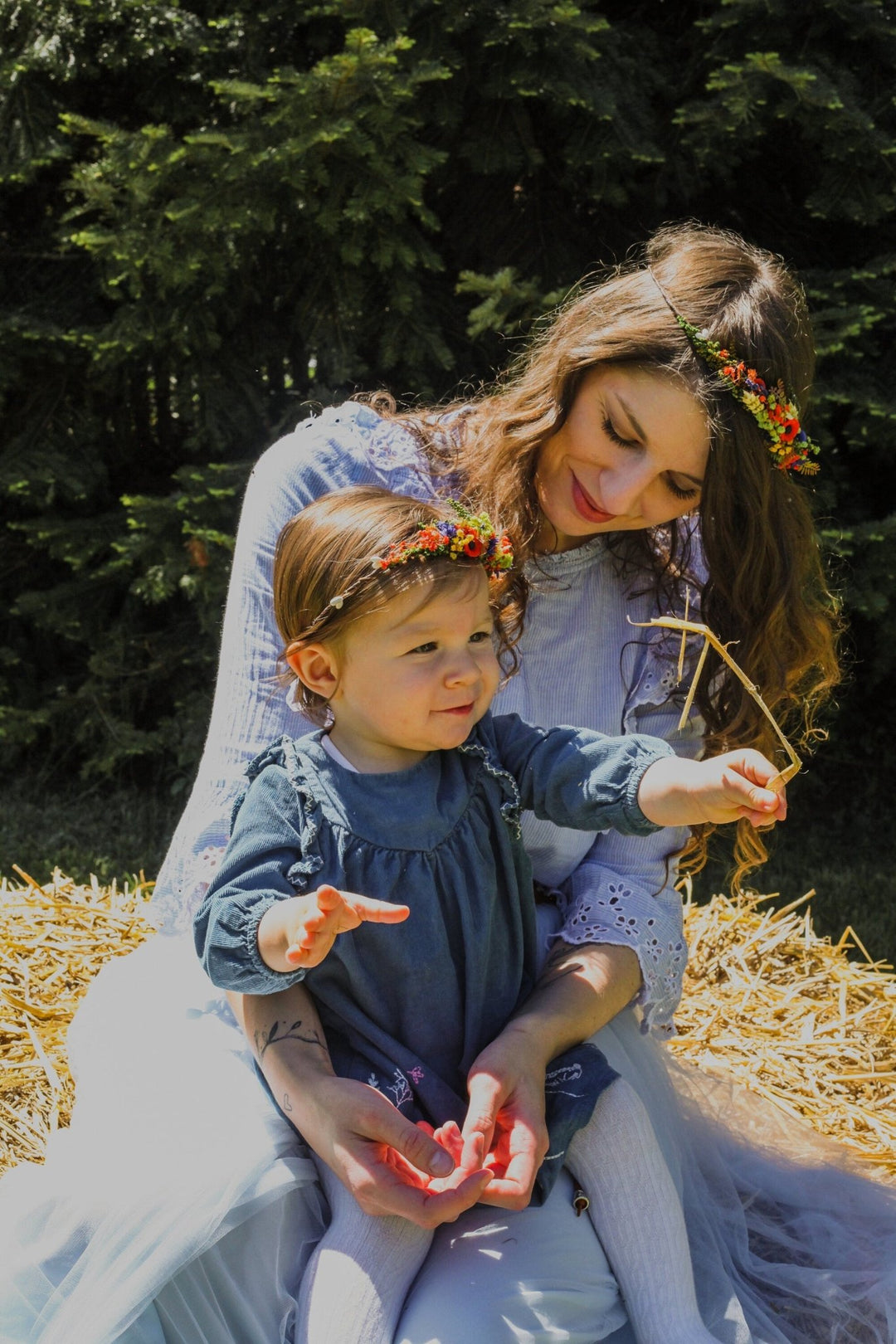 Mommy and Me Flower Crowns: Matching Floral Hair Wreaths Set – handmade floral hair accessory by magaela