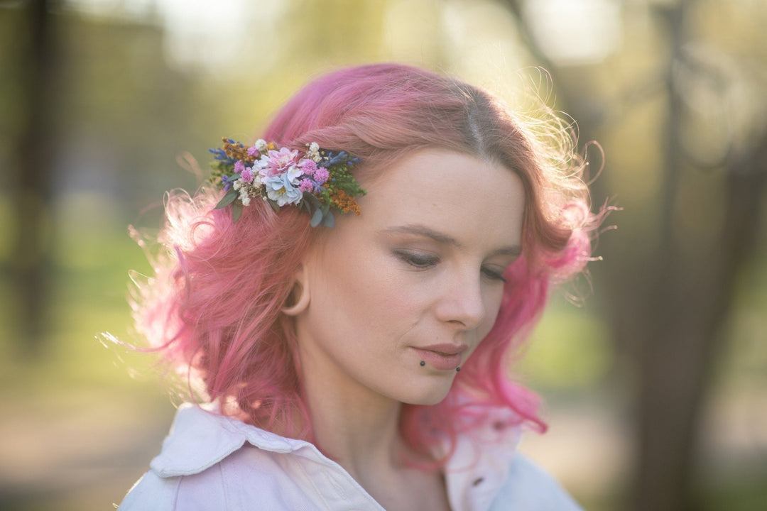 Wildflower Wedding Hair Comb: Handmade Meadow Bridal Hairpiece – handmade floral hair accessory by magaela
