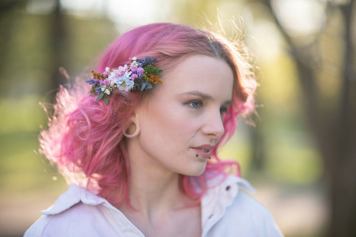 Wildflower Wedding Hair Comb: Handmade Meadow Bridal Hairpiece – handmade floral hair accessory by magaela