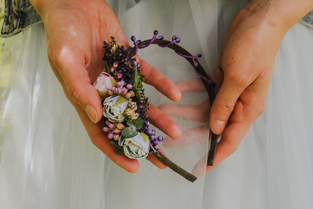 Peony Flower Headband: Pastel Wedding Hair Accessory – handmade floral hair accessory by magaela