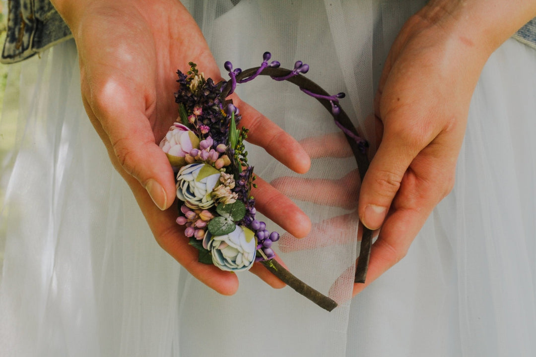 Peony Flower Headband: Pastel Wedding Hair Accessory – handmade floral hair accessory by magaela