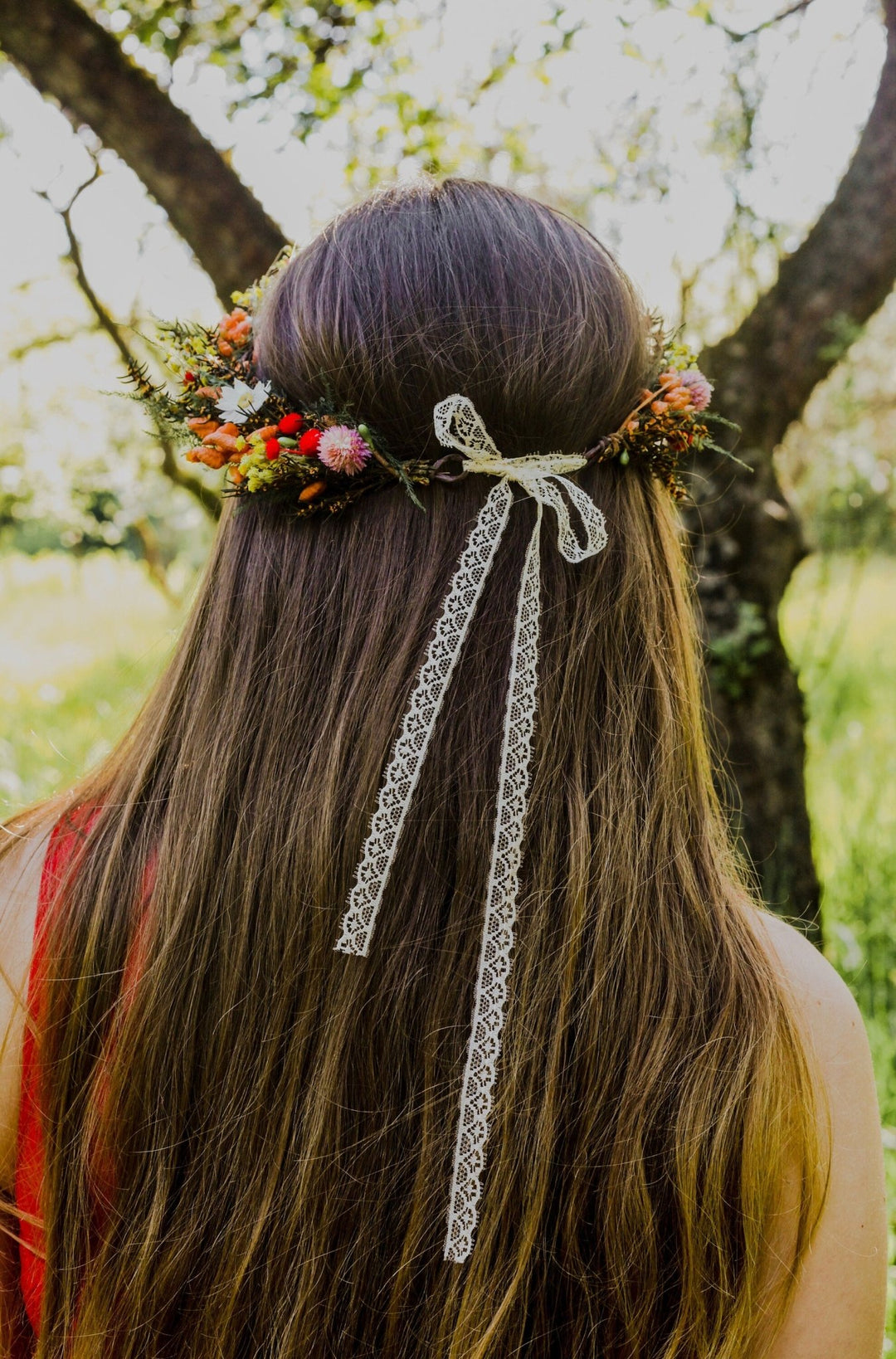 Dried Flower Bridal Wreath: Meadow Wedding Hair Crown – handmade floral hair accessory by magaela