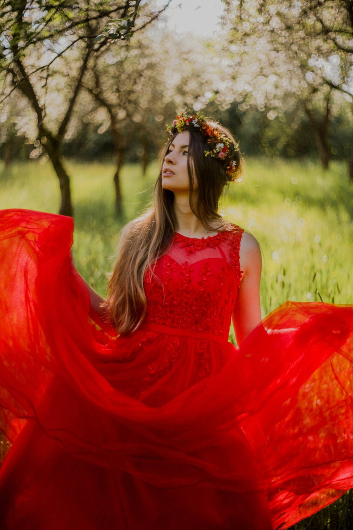 Dried Flower Bridal Wreath: Meadow Wedding Hair Crown – handmade floral hair accessory by magaela