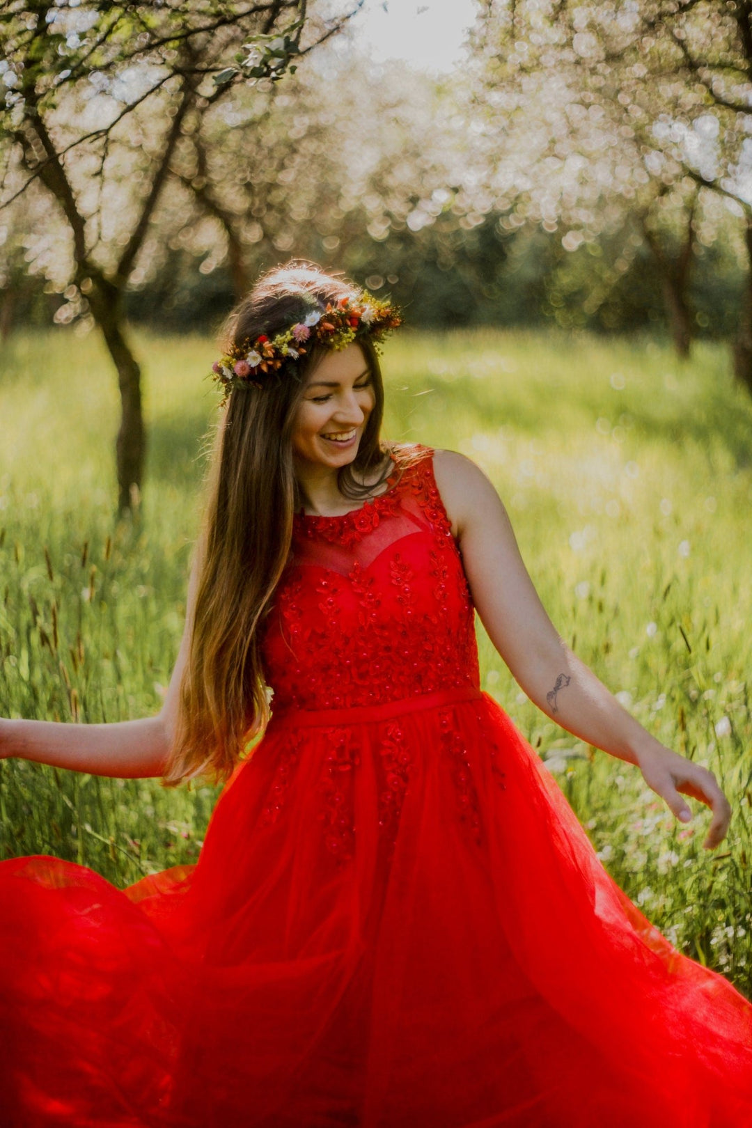 Dried Flower Bridal Wreath: Meadow Wedding Hair Crown – handmade floral hair accessory by magaela