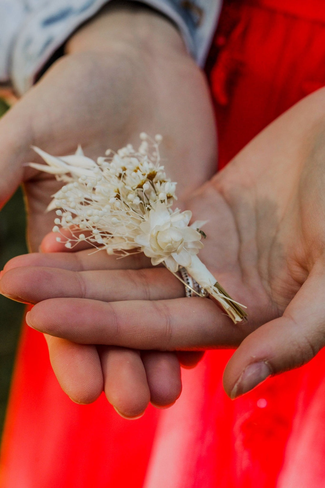 Dried Flower Boutonniere: Ivory Cream Wedding Groomsmen Corsage – handmade floral hair accessory by magaela
