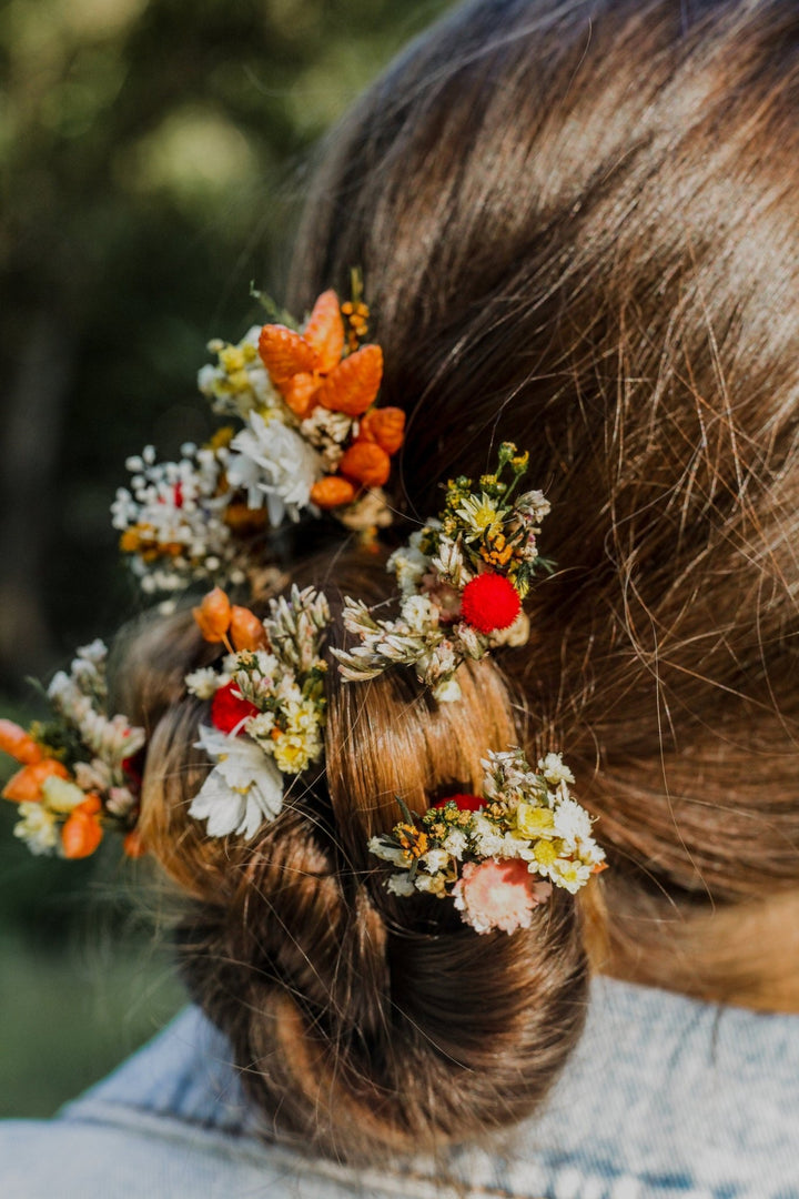 Preserved Flower Hairpins: Bridal Wildflower Hair Accessories – handmade floral hair accessory by magaela