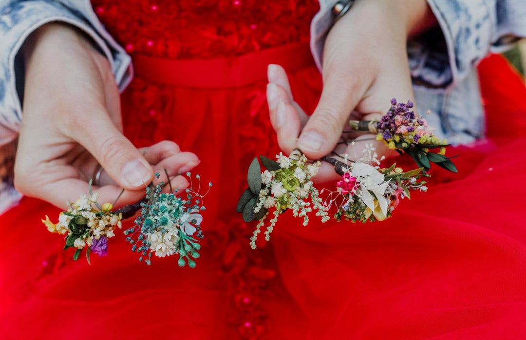 Wildflower Hairpins: Bridal Hair Accessories – handmade floral hair accessory by magaela