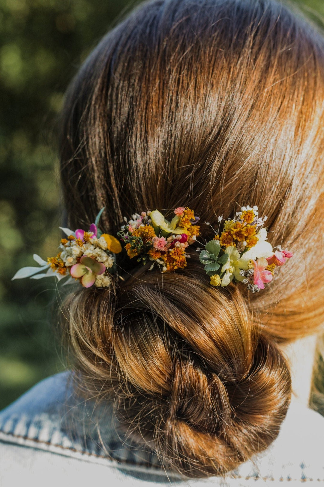 Meadow Flower Hair Pins: Bridal Wildflower Hair Accessories – handmade floral hair accessory by magaela