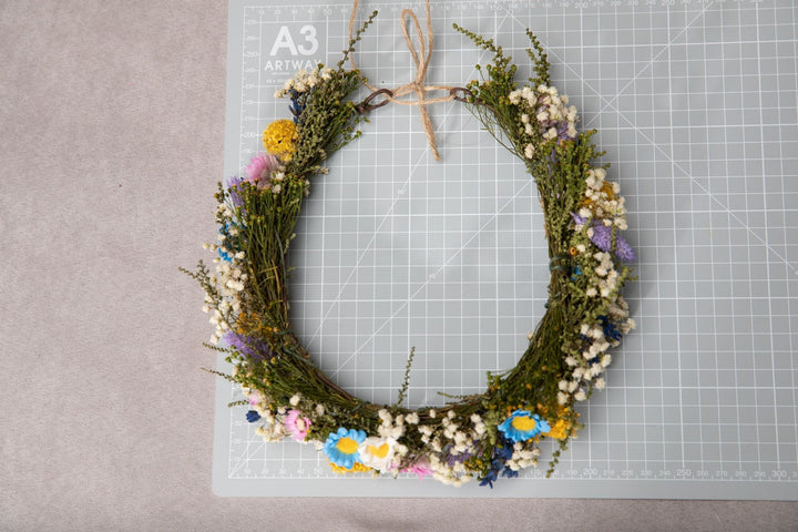 Wildflower Wedding Set: Flower Crown and Boutonniere – handmade floral hair accessory by magaela
