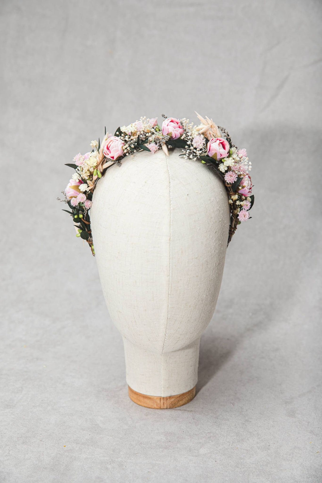 Pink Peony Flower Headband: Wedding Hair Jewelry – handmade floral hair accessory by magaela