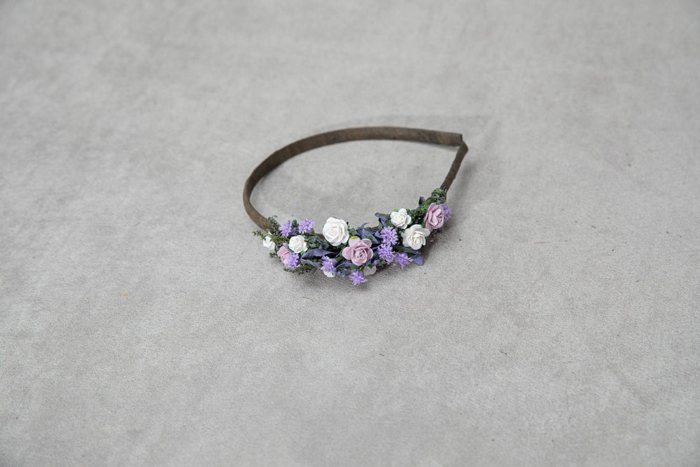 Lavender Rose Headband: Purple Floral Hair Piece – handmade floral hair accessory by magaela