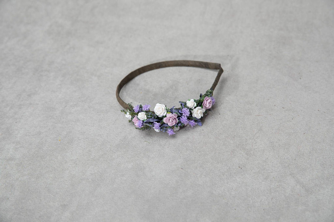 Lavender Rose Headband: Purple Floral Hair Piece – handmade floral hair accessory by magaela