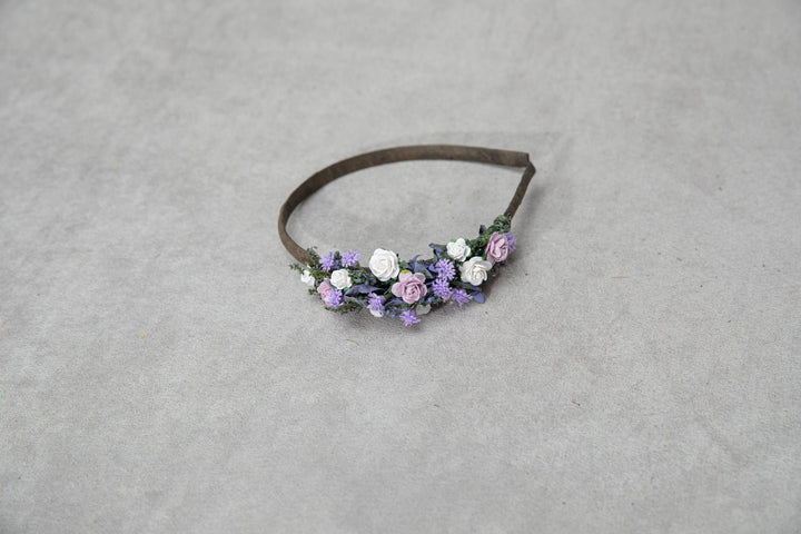 Lavender Rose Headband: Purple Floral Hair Piece – handmade floral hair accessory by magaela