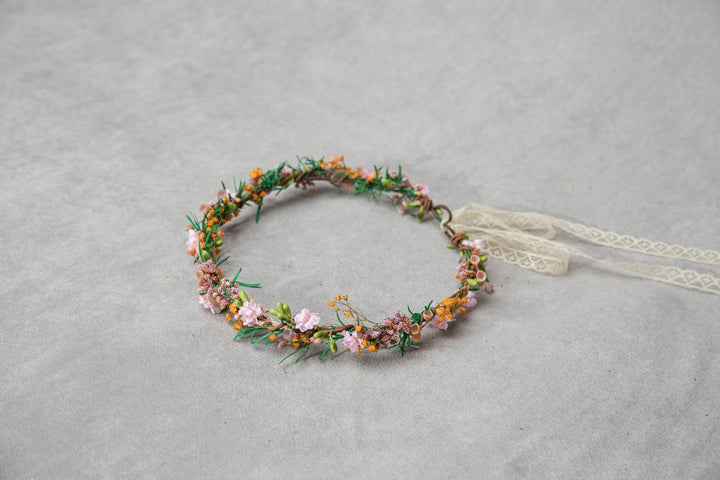 Delicate Flower Bridal Wreath: Summer Wedding Hair Crown – handmade floral hair accessory by magaela