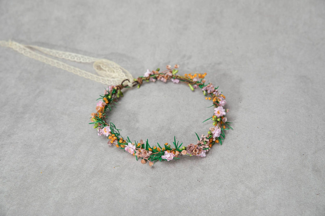 Delicate Flower Bridal Wreath: Summer Wedding Hair Crown – handmade floral hair accessory by magaela