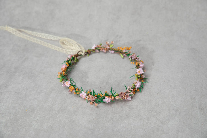 Delicate Flower Bridal Wreath: Summer Wedding Hair Crown – handmade floral hair accessory by magaela