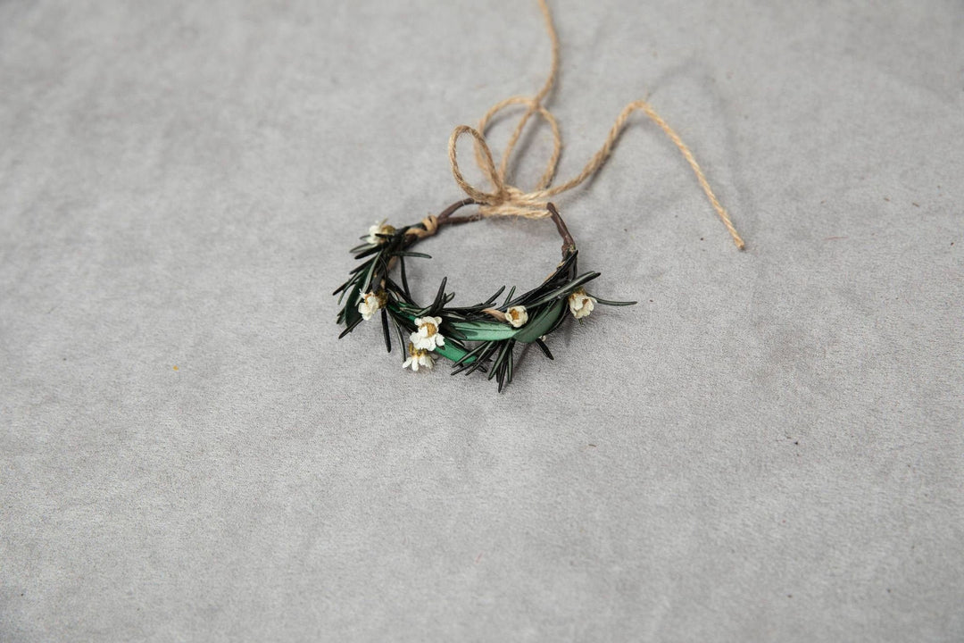 Olive Leaf & Rosemary Wedding Bracelet: Greenery Bridal Corsage – handmade floral hair accessory by magaela