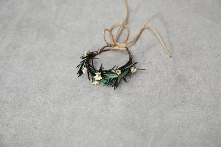 Olive Leaf & Rosemary Wedding Bracelet: Greenery Bridal Corsage – handmade floral hair accessory by magaela
