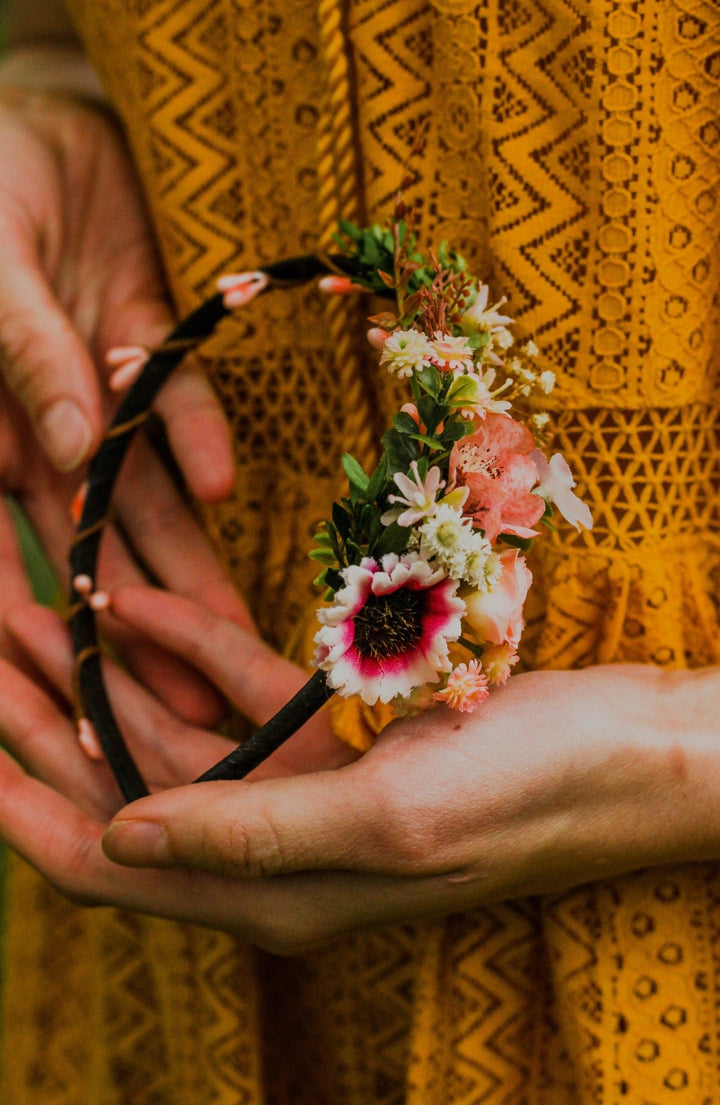 Floral Headband: Wedding Flower Girl Hair Accessory – handmade floral hair accessory by magaela