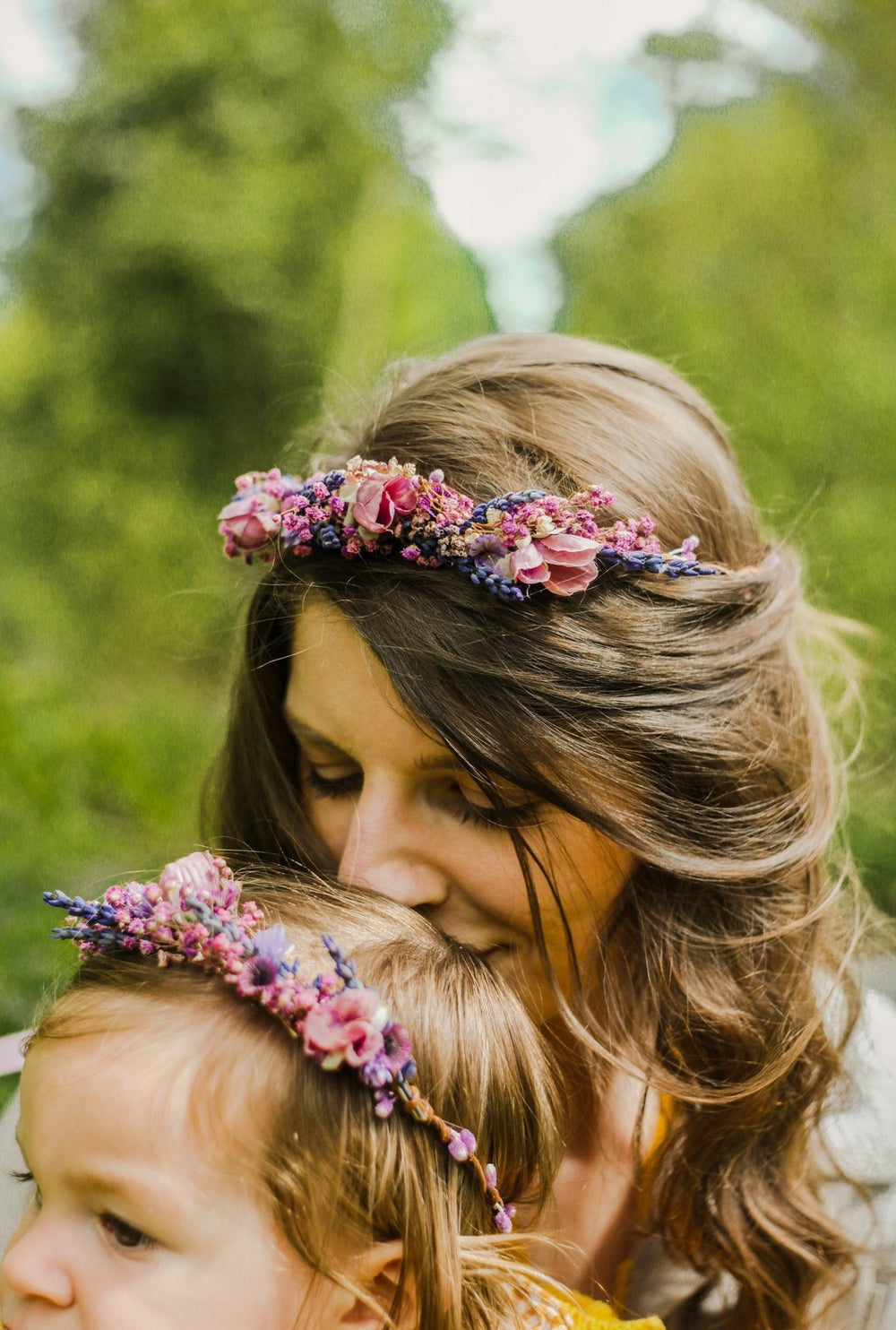 Matching Flower Hair Crowns: Mummy and Me Photo Prop Headpiece – handmade floral hair accessory by magaela