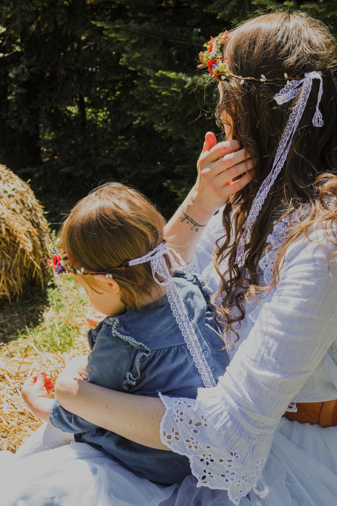 Mommy and Me Flower Crowns: Matching Floral Hair Wreaths Set – handmade floral hair accessory by magaela
