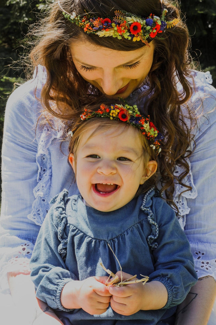 Mommy and Me Flower Crowns: Matching Floral Hair Wreaths Set – handmade floral hair accessory by magaela