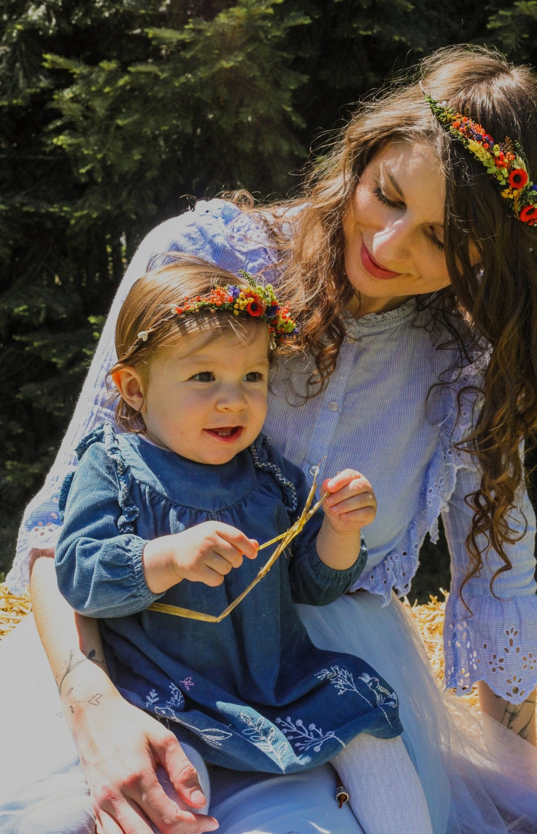 Mommy and Me Flower Crowns: Matching Floral Hair Wreaths Set – handmade floral hair accessory by magaela