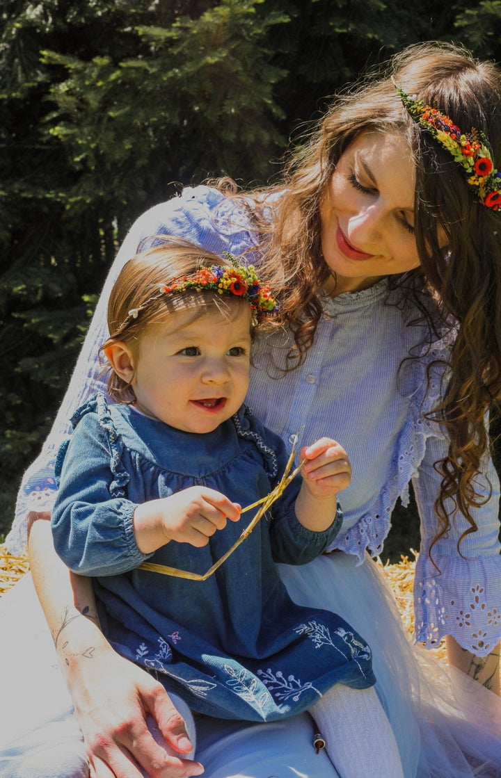 Mommy and Me Flower Crowns: Matching Floral Hair Wreaths Set – handmade floral hair accessory by magaela
