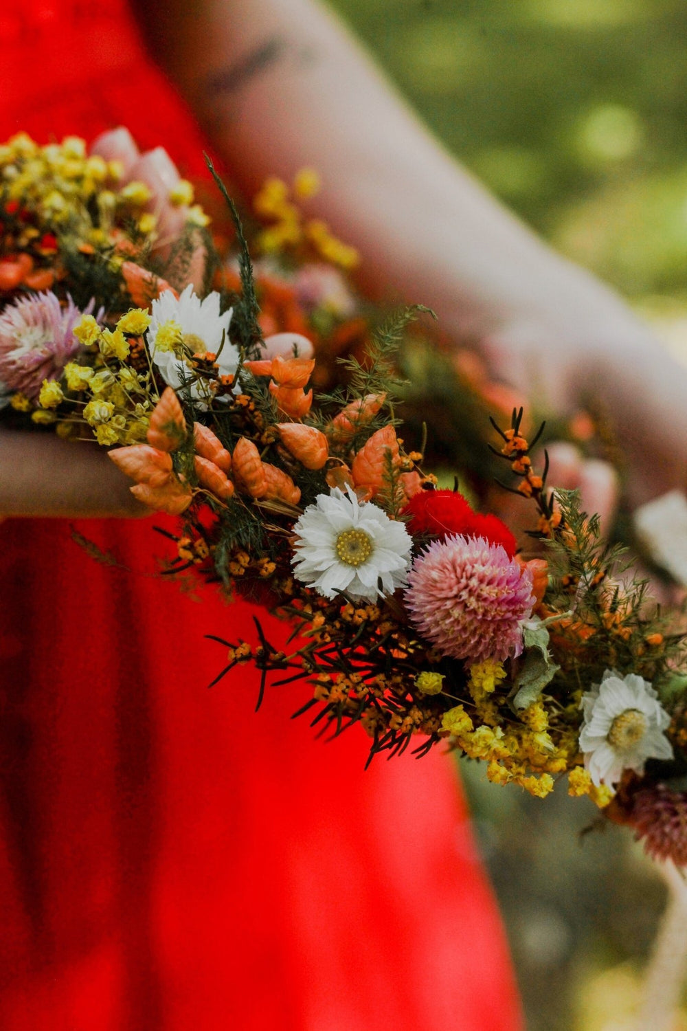 Dried Flower Bridal Wreath: Meadow Wedding Hair Crown – handmade floral hair accessory by magaela
