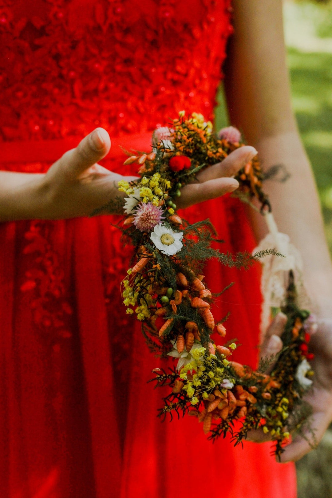 Dried Flower Bridal Wreath: Meadow Wedding Hair Crown – handmade floral hair accessory by magaela