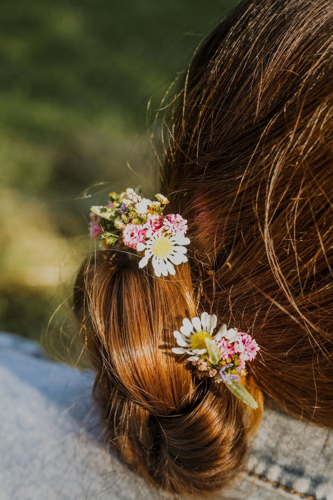 Meadow Daisy Hair Pins: Pastel Pink Floral Wedding Accessories – handmade floral hair accessory by magaela