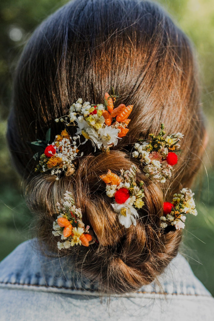Preserved Flower Hairpins: Bridal Wildflower Hair Accessories – handmade floral hair accessory by magaela