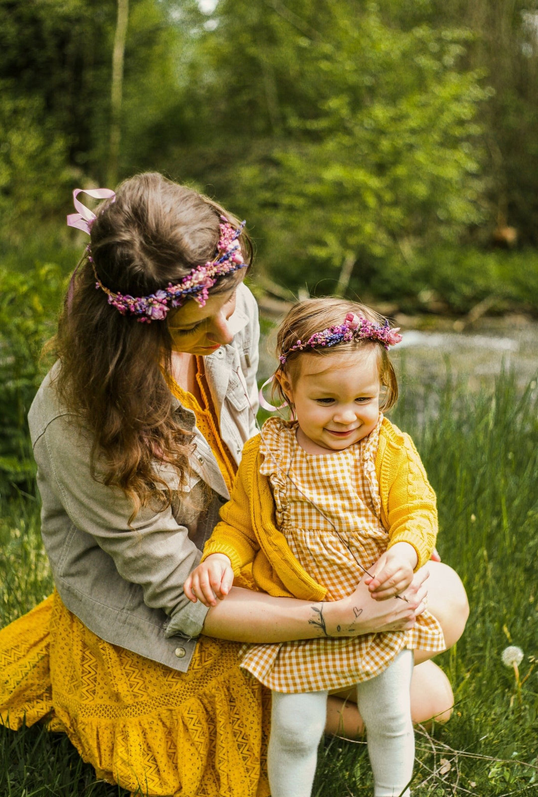 Matching Flower Hair Crowns: Mummy and Me Photo Prop Headpiece – handmade floral hair accessory by magaela