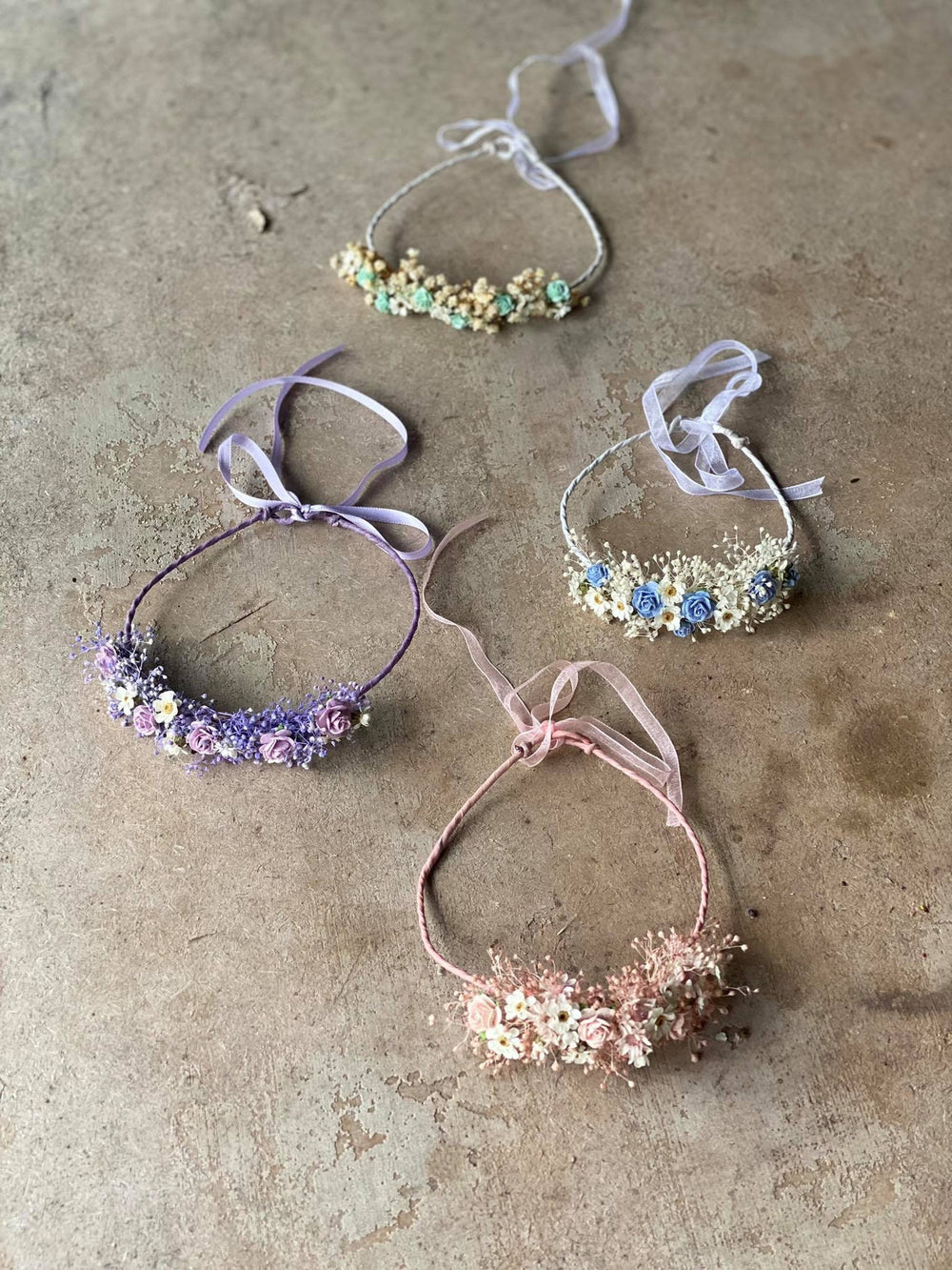 Blush Flower Crown: Newborn Photo Prop, Baptism Hair Wreath – handmade floral hair accessory by magaela