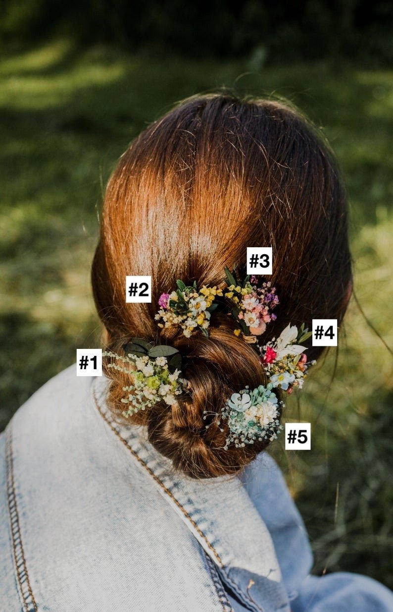Wildflower Hairpins: Bridal Hair Accessories – handmade floral hair accessory by magaela