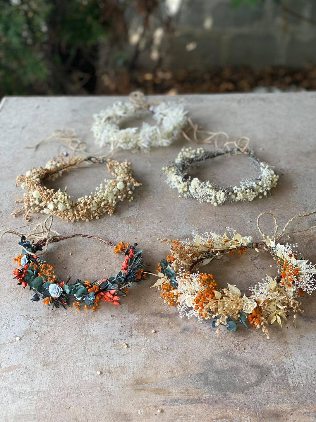 Ivory Baby's Breath Flower Crown: Dried Flower Wedding Headpiece – handmade floral hair accessory by magaela