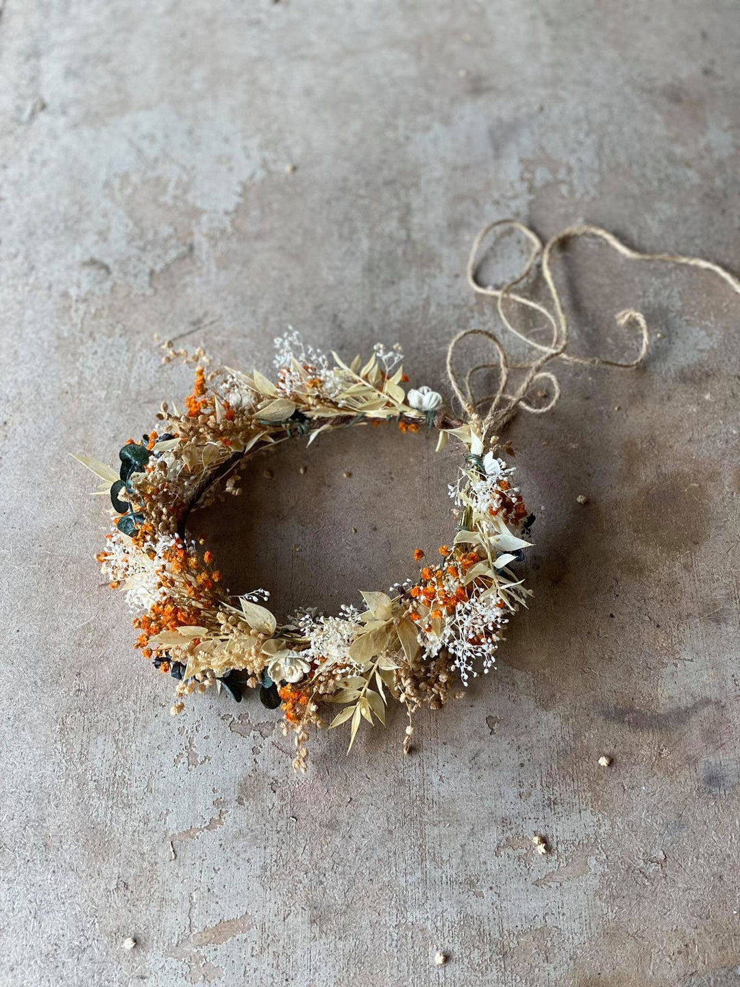 Burnt Orange Flower Crown: Rustic Autumn Wedding Headpiece – handmade floral hair accessory by magaela
