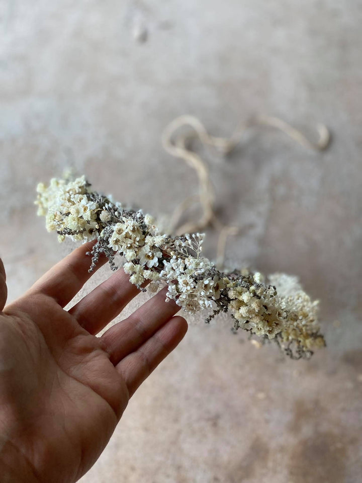 Ivory Flower Crown: Preserved Baby's Breath Bridal Headpiece – handmade floral hair accessory by magaela