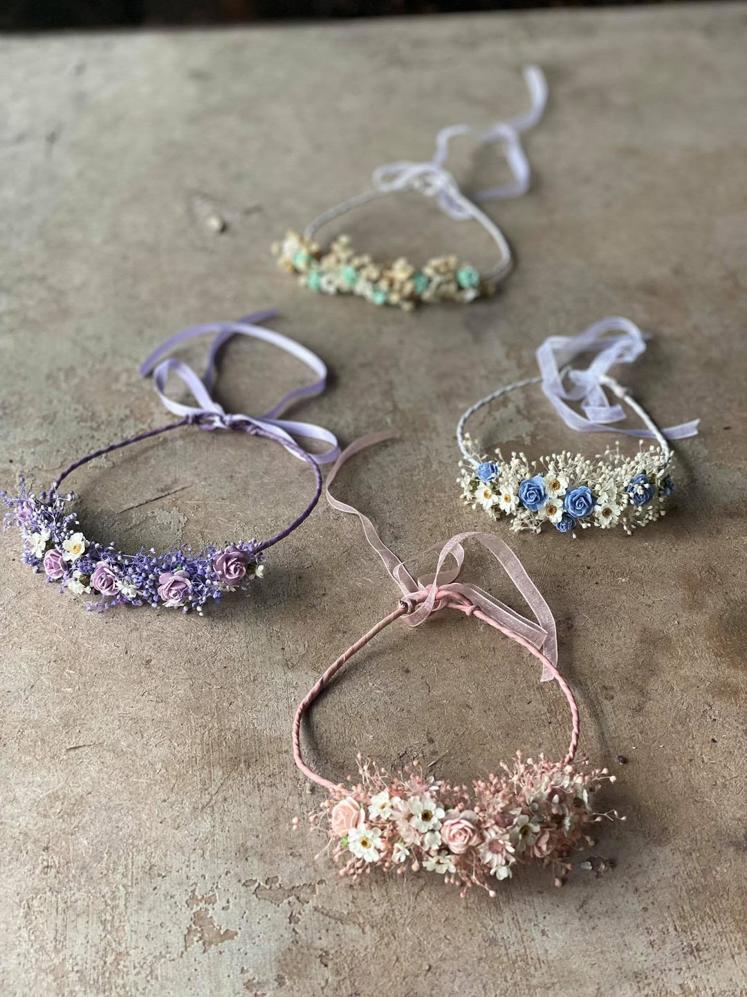 Blush Flower Crown: Newborn Photo Prop, Baptism Hair Wreath – handmade floral hair accessory by magaela