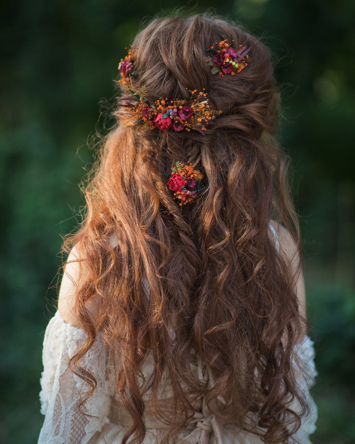 Autumn Flower Hair Comb: Handmade Bridal Hair Accessory – handmade floral hair accessory by magaela