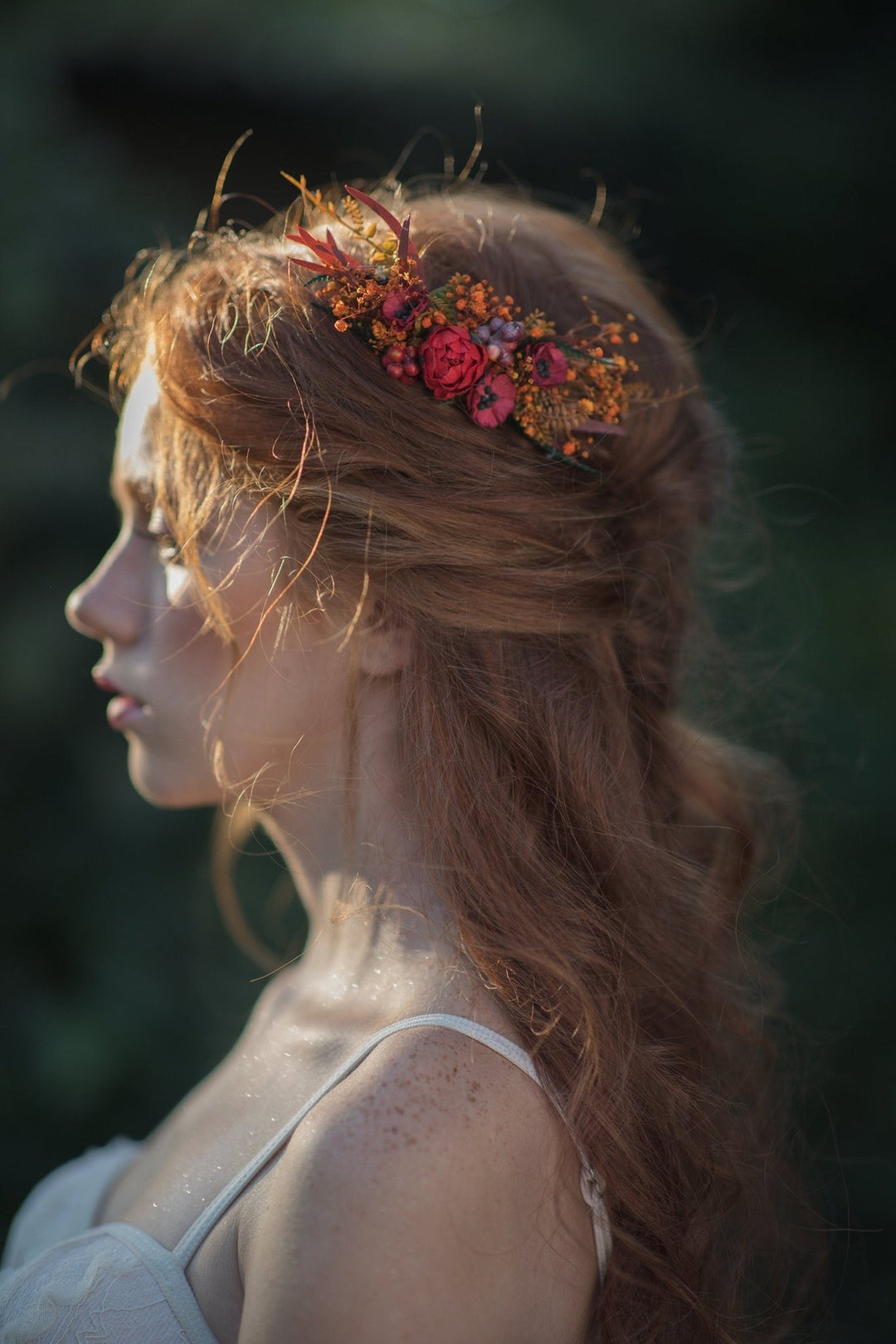 Autumn Flower Hair Comb: Handmade Bridal Hair Accessory – handmade floral hair accessory by magaela