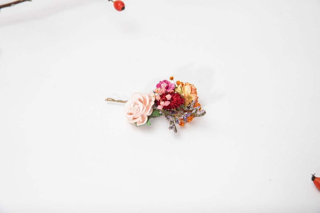 Frida Flower Hair Pins: Wedding Hair Clips, Customizable Jewelry – handmade floral hair accessory by magaela