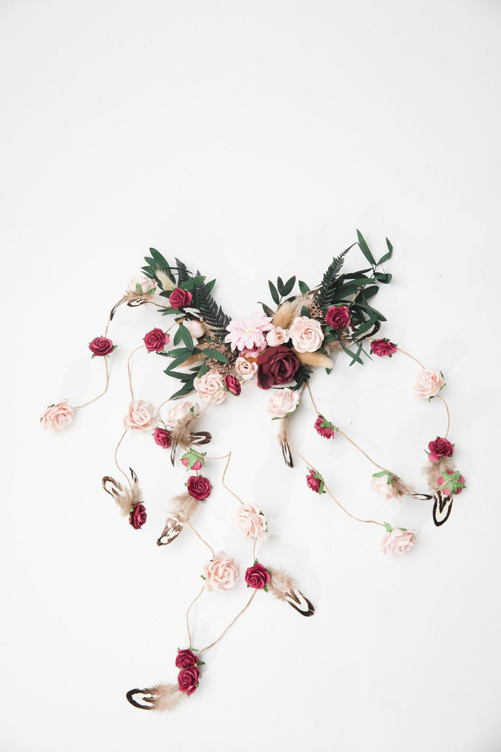 Romantic Rose Wedding Hair Vine: Bridal Headpiece, Braided Hair Jewelry – handmade floral hair accessory by magaela