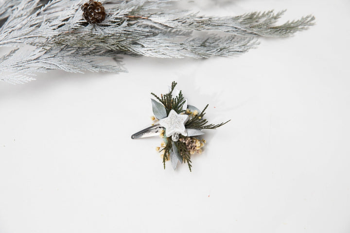 Gingerbread Christmas Hair Clip: Floral Winter Wedding Accessory – handmade floral hair accessory by magaela