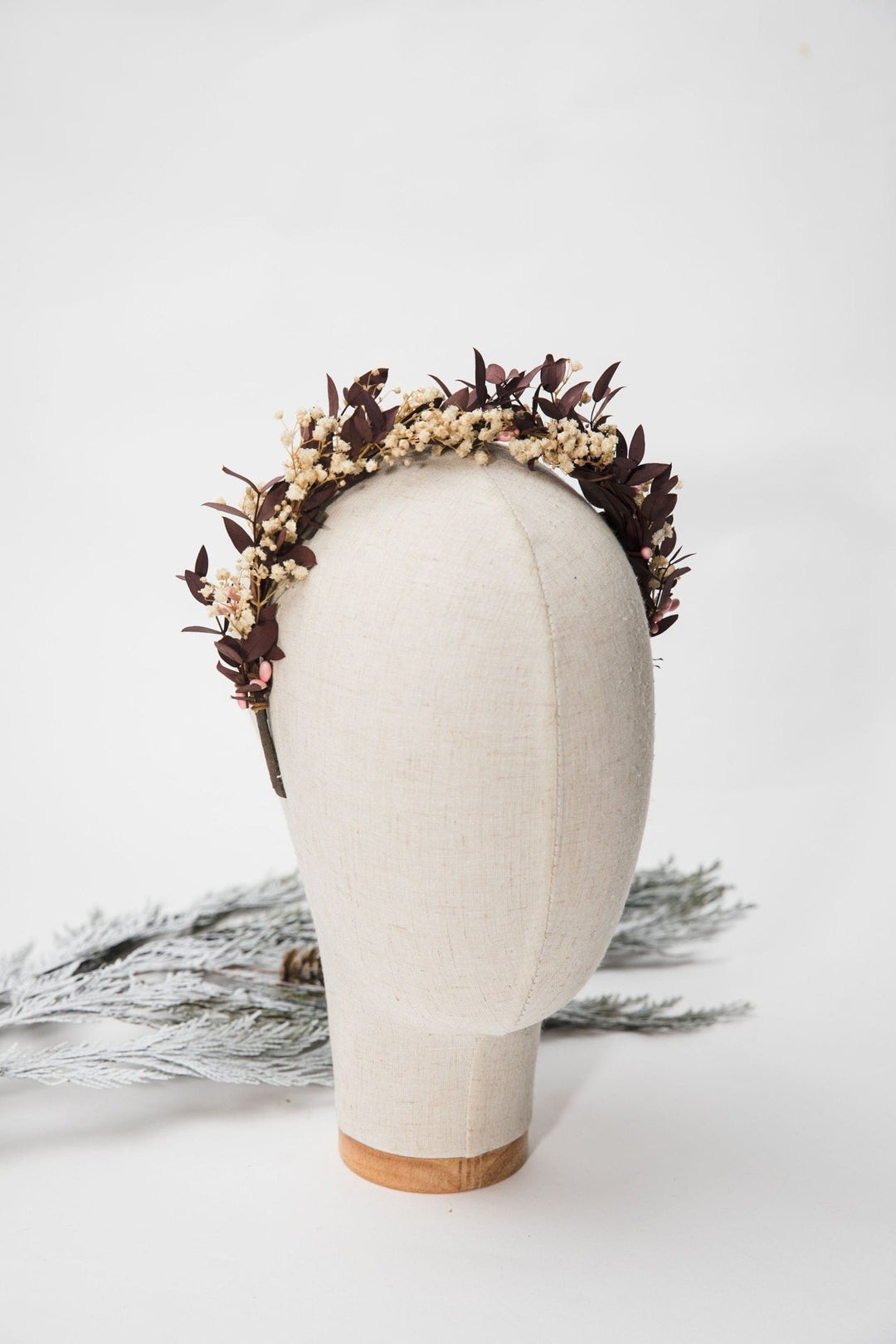 Baby's Breath Flower Headband: Autumn Wedding Bridal Hairpiece – handmade floral hair accessory by magaela