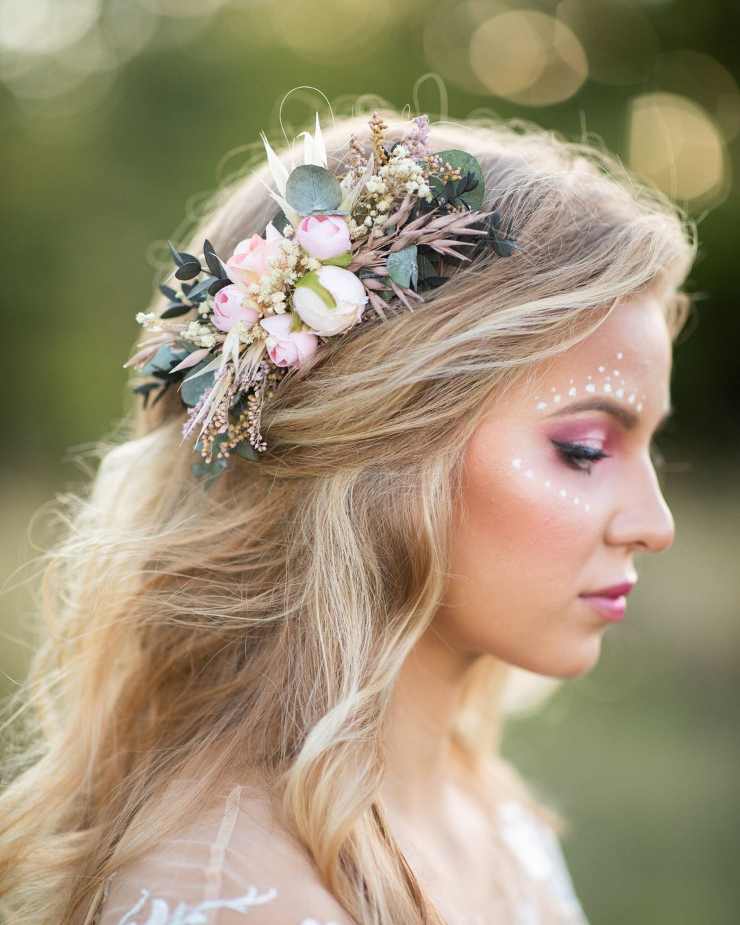 Blush Pink Peony Flower Hair Comb: Romantic Wedding Headpiece – handmade floral hair accessory by magaela