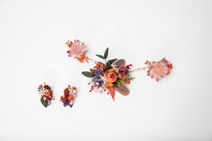 Bendable Flower Wedding Hair Comb: Bridal Hair Vine – handmade floral hair accessory by magaela