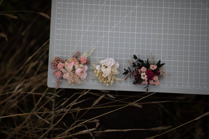 Beige Flower Bridal Shoe Clips: Ivory Wedding Accessories – handmade floral hair accessory by magaela