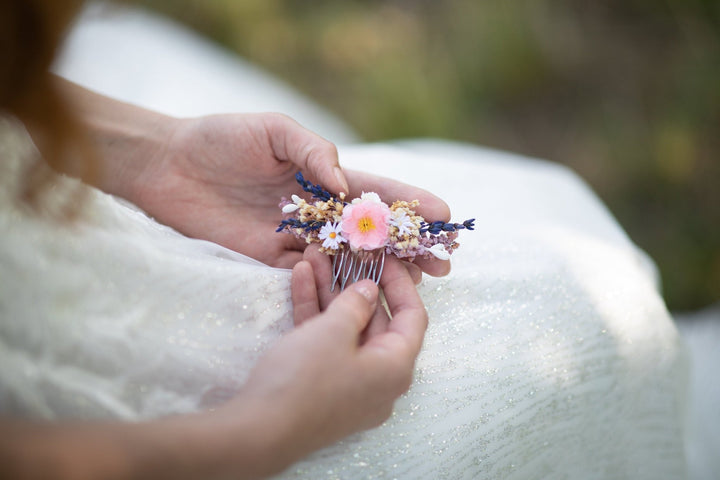 Romantic Lavender Flower Hair Comb: Bridal Accessories – handmade floral hair accessory by magaela